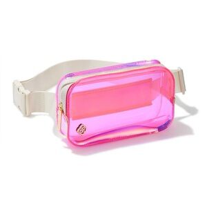 NWT Kendra Scott Clear Belt Bag in Pink Iridescent